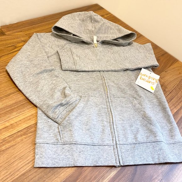 Jumping Beans Kids Charcoal Gray French Terry Hoodie with Gold Sparkly Glitter - Picture 4 of 8